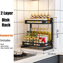 Load image into Gallery viewer, 3 Layers Kitchen Shelf for Storage Organizer Holder Spice Rack Punch Free Stainless Steel Storage Shelves Rack for Kitchen
