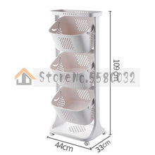 Load image into Gallery viewer, Kitchen Vegetable Shelf Landing Multi-layer Fruit Basket Vegetable Basket Seasoning Toy Storage Rack Artifact Mobile With Wheels
