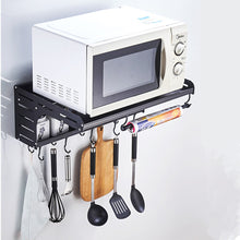 Load image into Gallery viewer, Space Aluminum Microwave Oven Rack Kitchen Organizer Storage Holder Oven Bracket Wall Mounted Shelf Bracket Oven Rack Thickened
