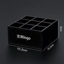 Load image into Gallery viewer, Black acrylic cosmetics storage box desktop lipstick/brushes organizers customized logo jewelry display tray
