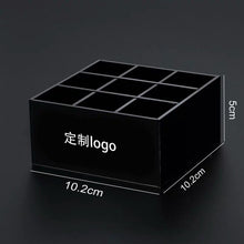 Load image into Gallery viewer, Black acrylic cosmetics storage box desktop lipstick/brushes organizers customized logo jewelry display tray

