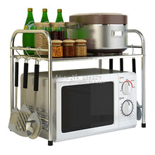 Load image into Gallery viewer, Cheap Stainless Steel Microwave Oven Storage Shelf Kitchen Shelf Floor Oven Shelf Kitchen Storage Supplies Storage Shelf
